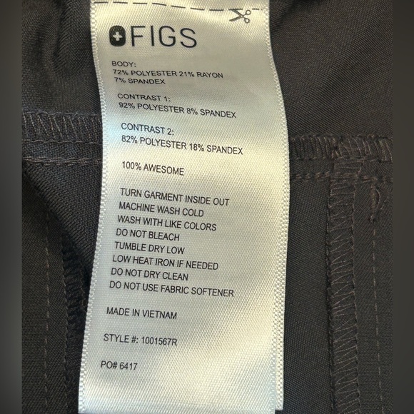 Women’s figs High Waisted Isabel Wide Leg Scrub Pants charcoal LG REG 1001567R - Picture 10 of 11